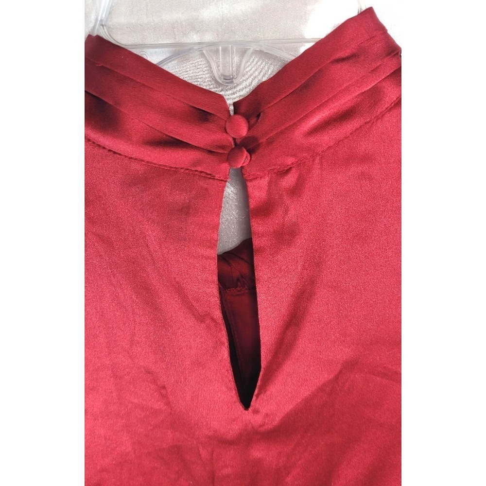 WHBM Women's‎ Long Sleeve Twisted Neck Satin Blouse - Indulgent - Size 12 - Picture 5 of 7